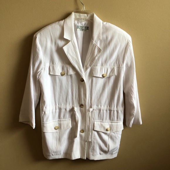 Braemar Petites Light Weight Jacket Top 3/4 Sleeves Tie Waist Boxy C - Picture 6 of 6